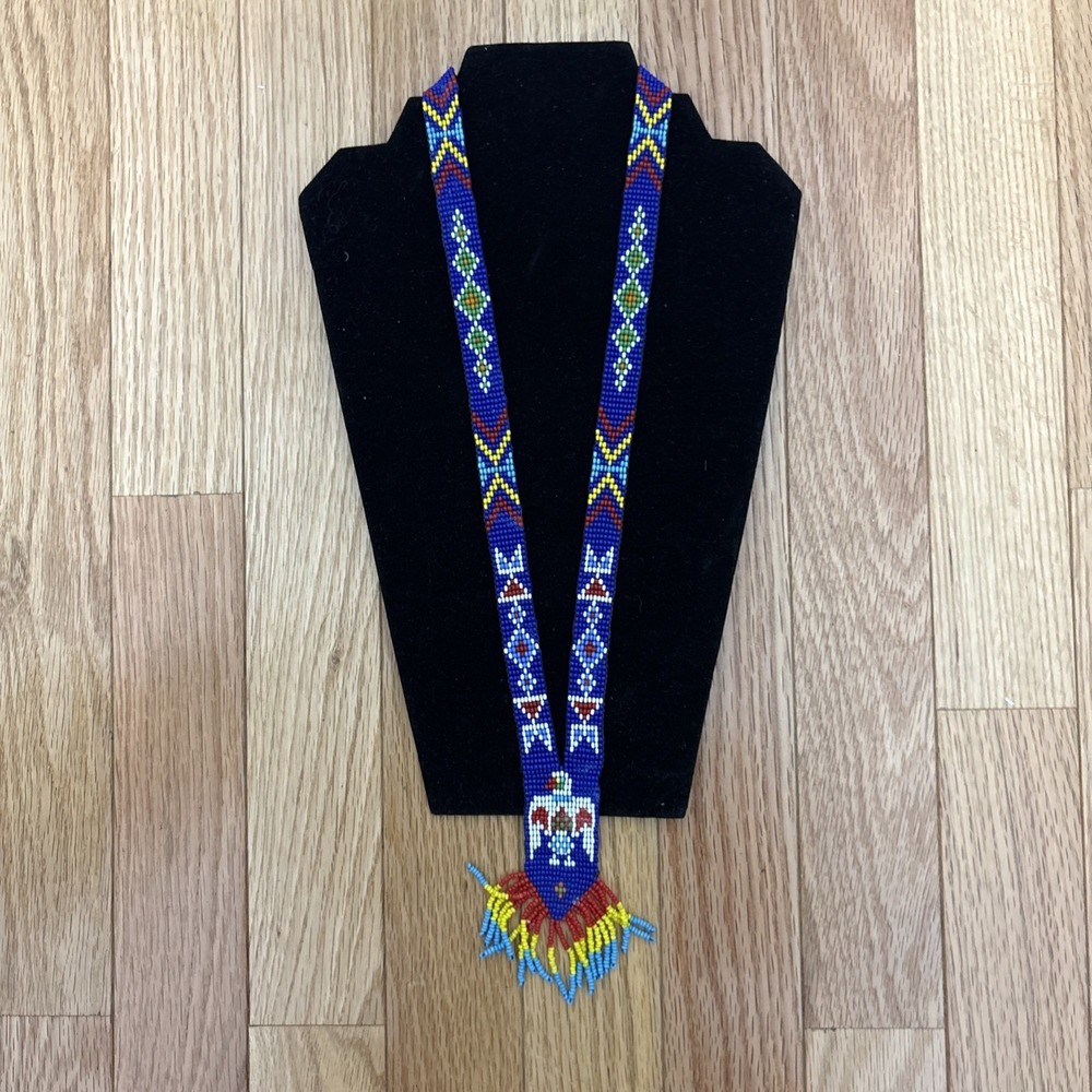 Handmade Beaded Tribal‎ Boho Pendant  Necklace And Earring Set Southwestern